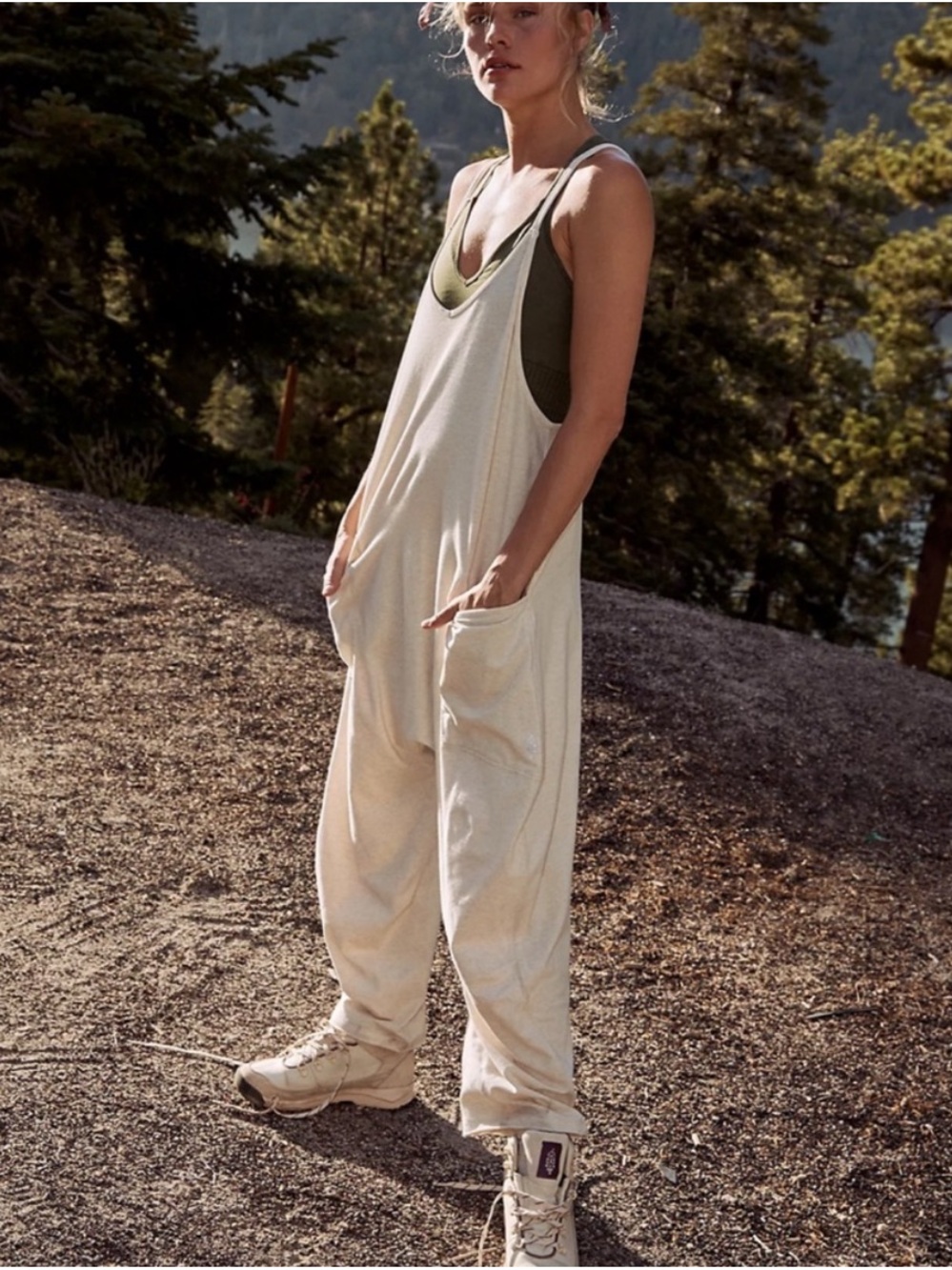 FP Movement Hot Shot Onesie in oatmeal heather